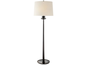 BEAUMONT - Floor Lamp in White with Linen Shade _ Visual Comfort Europe